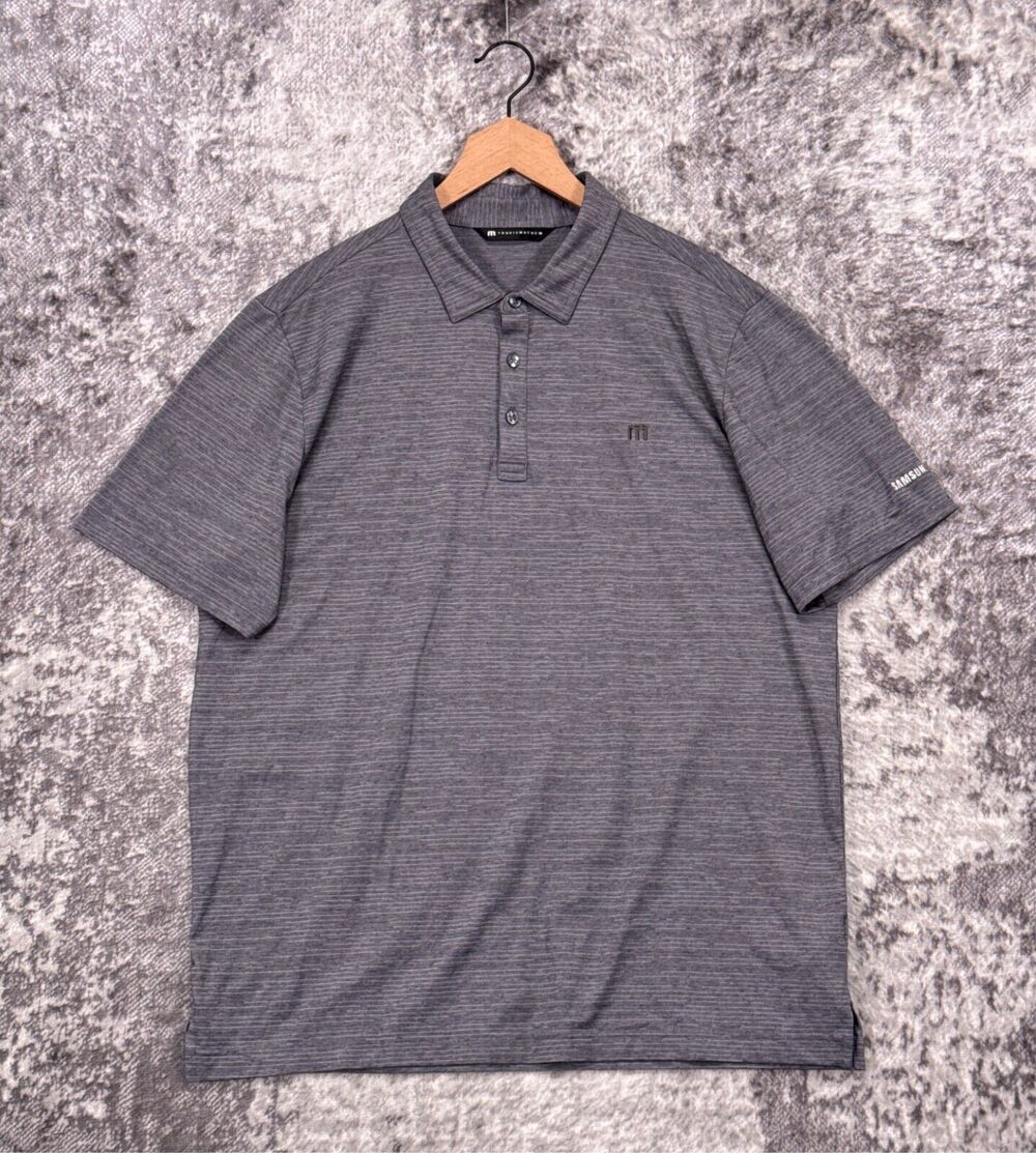Travis Mathew Polo Shirt XL Mens Gray Short Sleeve Pima Performance Golf